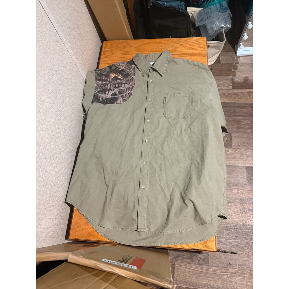 Columbia Men's Size 2XL Camo Long Sleeve Button Up Shirt Fishing Hunting PFG